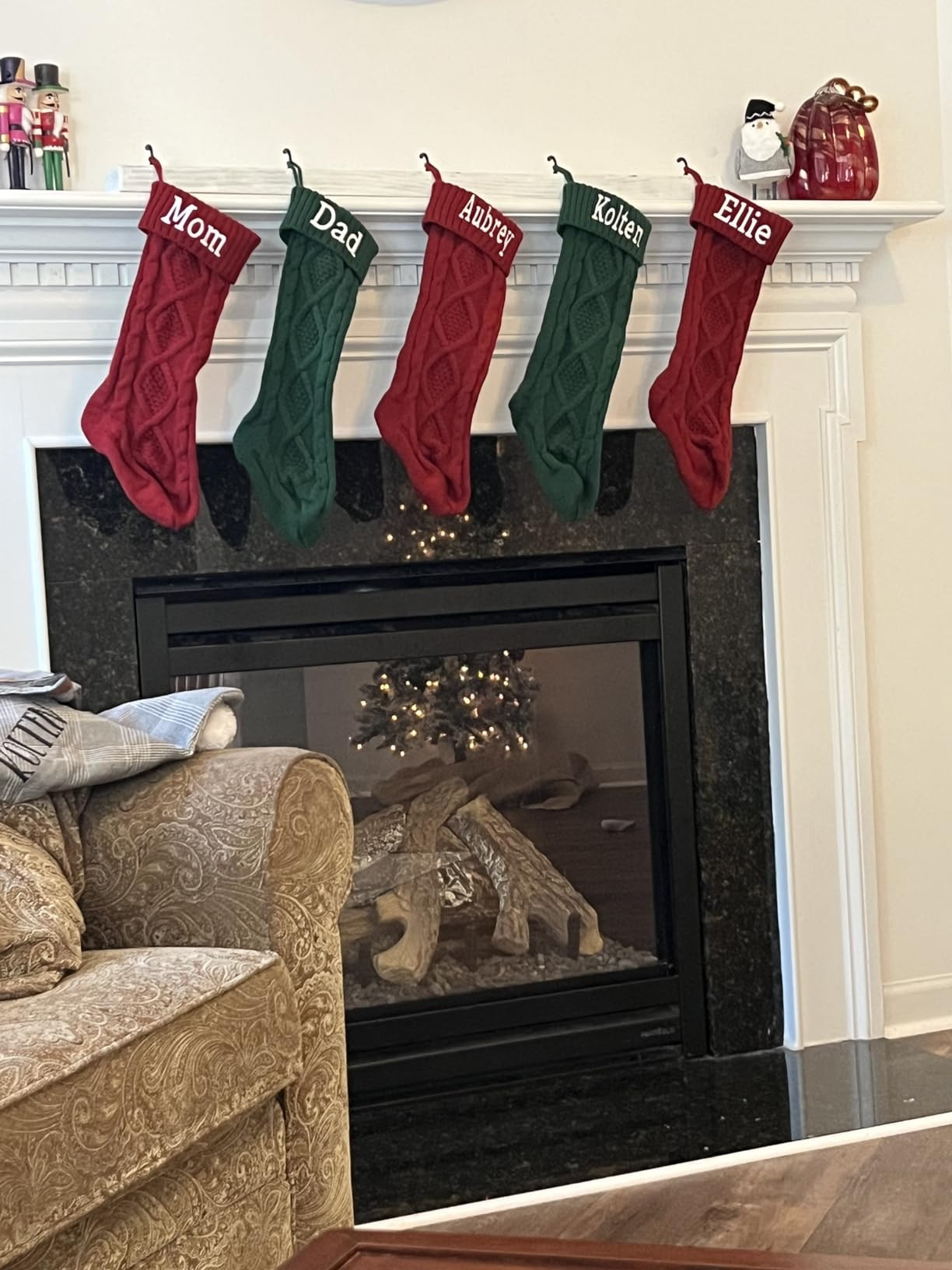 Ulico Personalized Christmas Stocking，Custom Name Family Christmas Stocking, 18” Large Knitte... | Amazon (US)