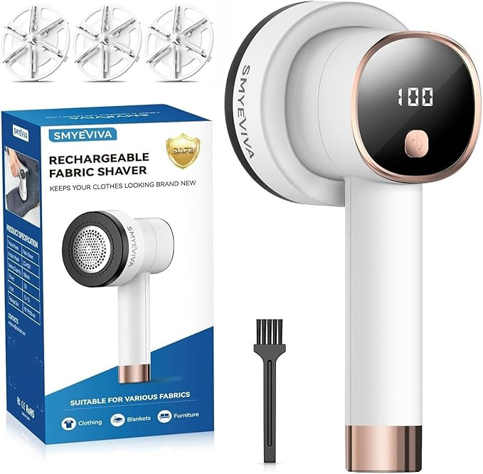 Rechargeable Fabric Shaver for Clothes: 6-Leaf Blades & 3 Speeds to Remove Pilling, Fuzz & Lint B... | Amazon (US)