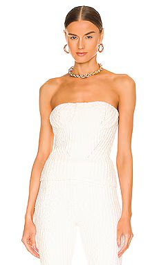 NBD Tara Boucle Knit Bustier Tube Top in White from Revolve.com | Revolve Clothing (Global)