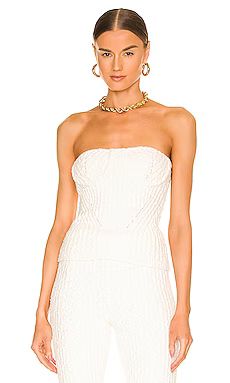 NBD Tara Boucle Knit Bustier Tube Top in White from Revolve.com | Revolve Clothing (Global)