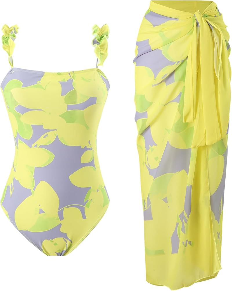 Women's One-Piece Swimsuit with Cover Ups Swimsuit Beachwear Fashion Sexy Backless Bathing Suit P... | Amazon (US)