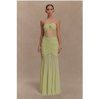 Khadijah Lace And Mesh Maxi Dress / Sage | MESHKI | M | MESHKI US
