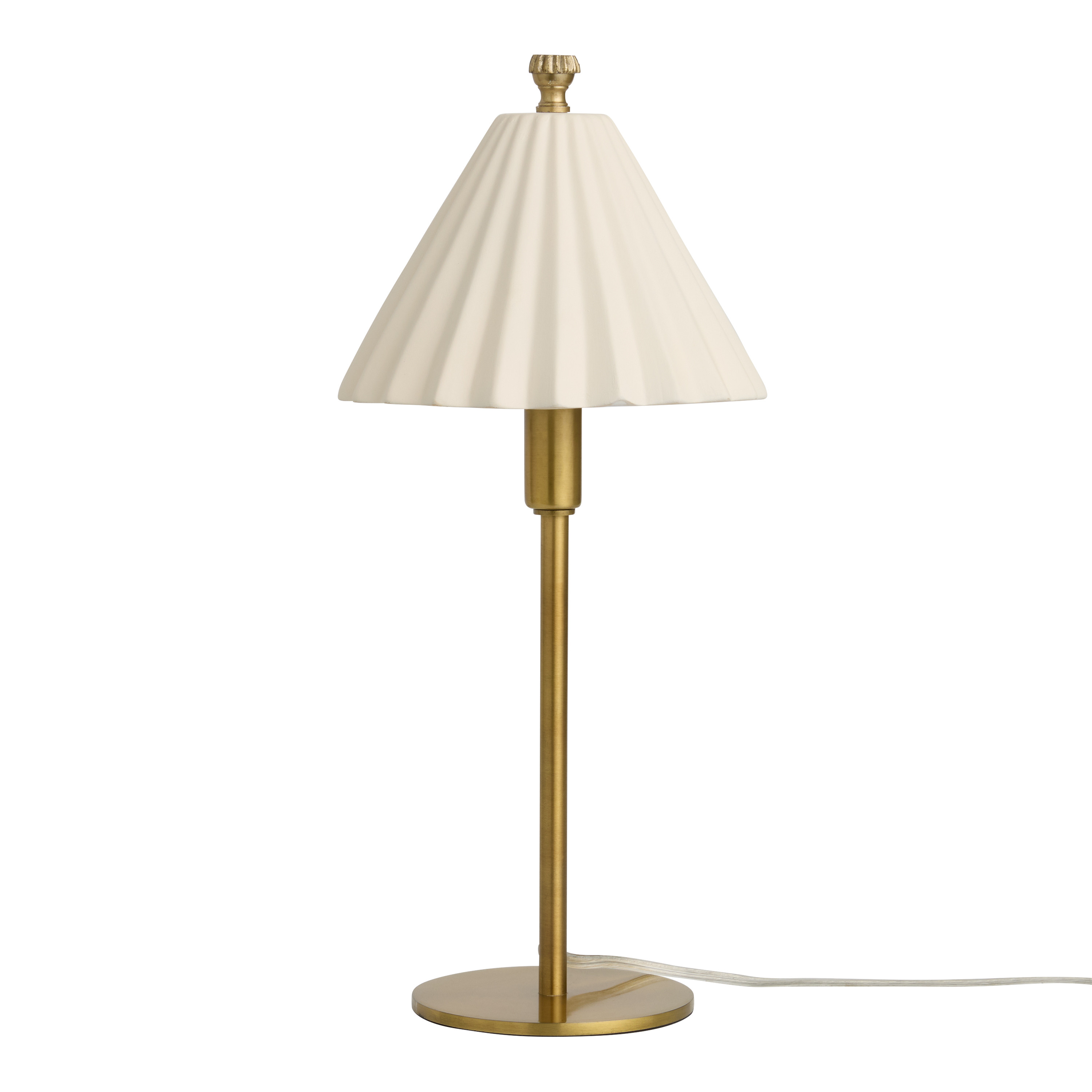 Ivy Antique Brass and Ivory Ceramic Empire Shade Table Lamp | World Market