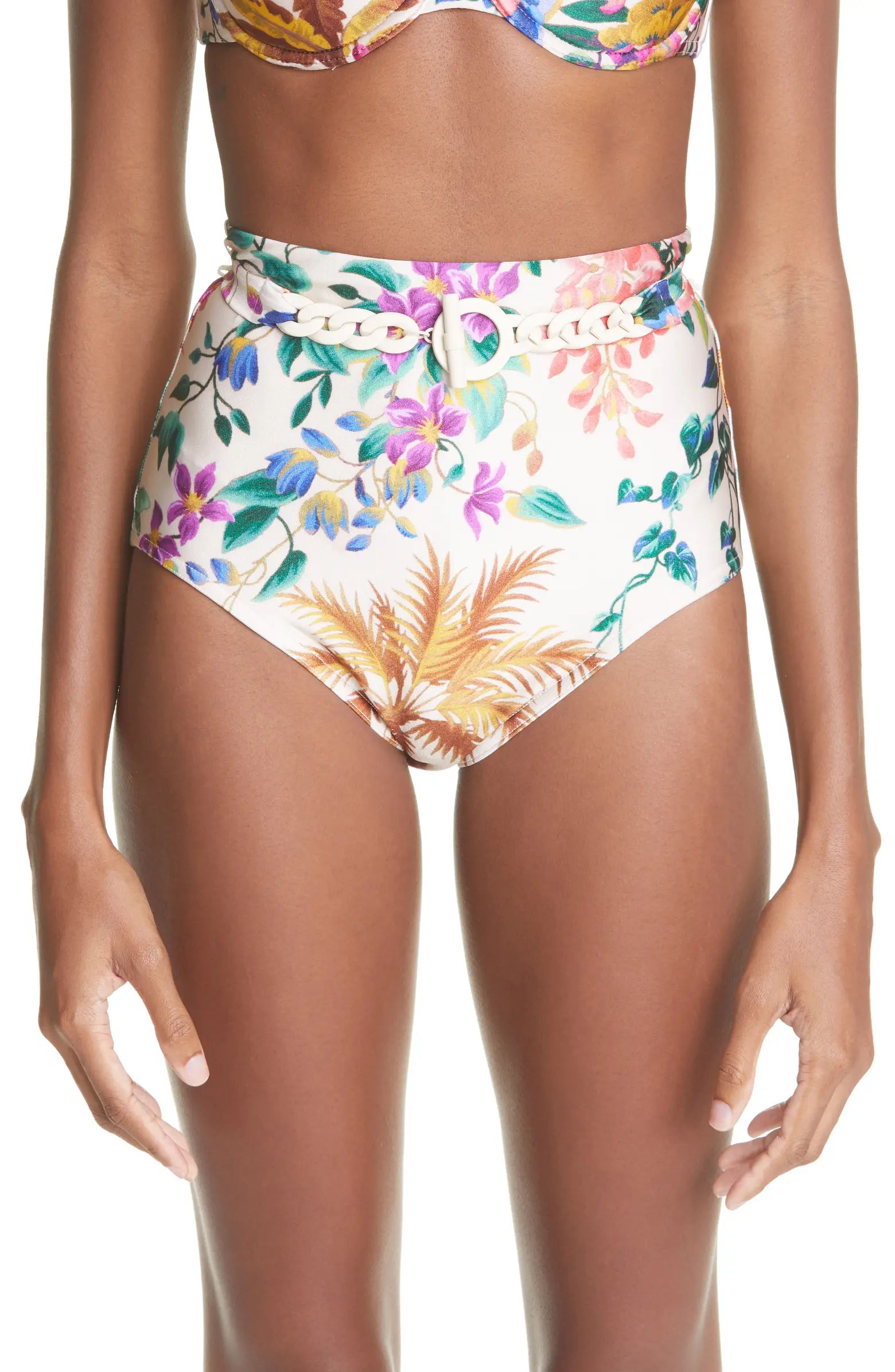 Tropicana Floral High Waist Bikini Bottoms | Nordstrom