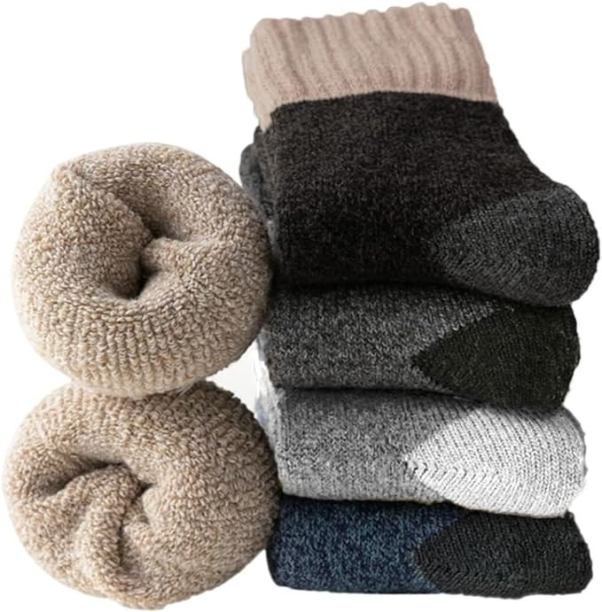 VoJoPi Wool Socks Mens 5 Pairs Thermal Warm Winter Socks for Men Super Soft Cozy Boot Socks for C... | Amazon (US)