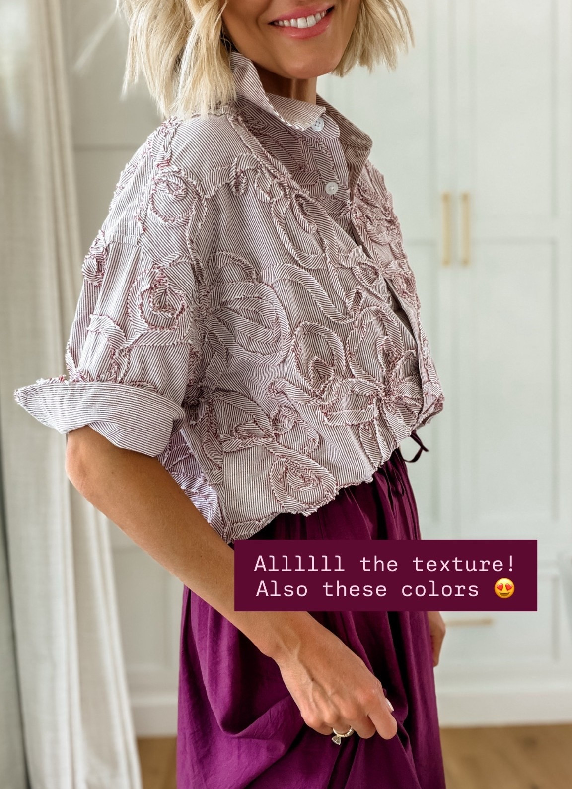 These colors are so pretty for going into fall! The texture on this top is stunning 😍 wearing XS.

Loverly Grey, Anthropologie, summer fashion, summer outfit ideas, fall fashion, fall outfit ideas

#LTKootd #LTKSeasonal