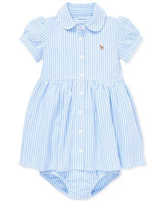 Polo Ralph Lauren Ralph Lauren Baby Girls Striped Knit Oxford Dress & Reviews - Dresses - Kids - ... | Macys (US)