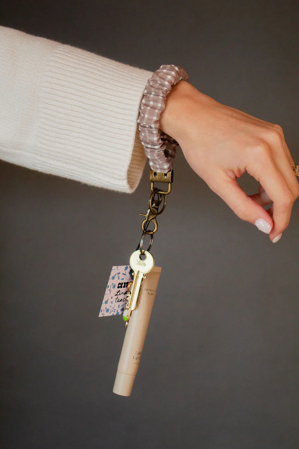 Tan Gingham Keychain | Shop Andi