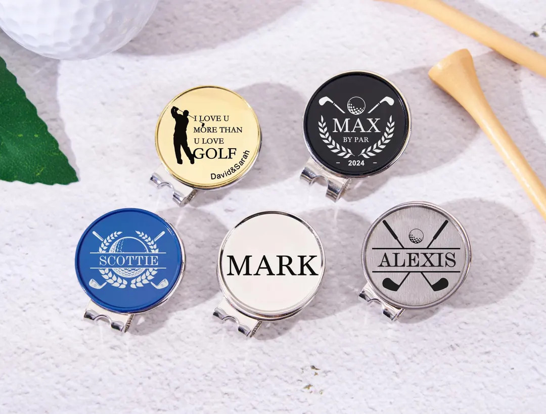 Personalized Golf Ball Marker,engraved Magnetic Monogram Ball Marker With Hat Clip,golf Gifts for... | Etsy (US)