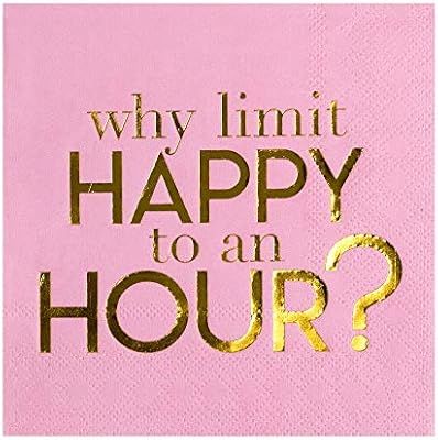 Jollity & Co Party Supplies | Why Limit Happy to an Hour Cocktail Napkins | Great for Bachelorett... | Amazon (US)