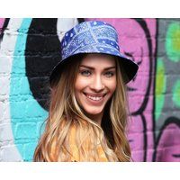 Blue Bucket Hat, Paisley Sun Packable Summer Women's Cotton Print Accessory, Bandana Hat | Etsy (US)