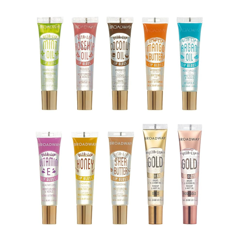 Ruby Kisses Broadway Vita-Lip Clear Lip Gloss (10 Pack), Ultra-Hydrating & Soothing Formula with ... | Amazon (US)
