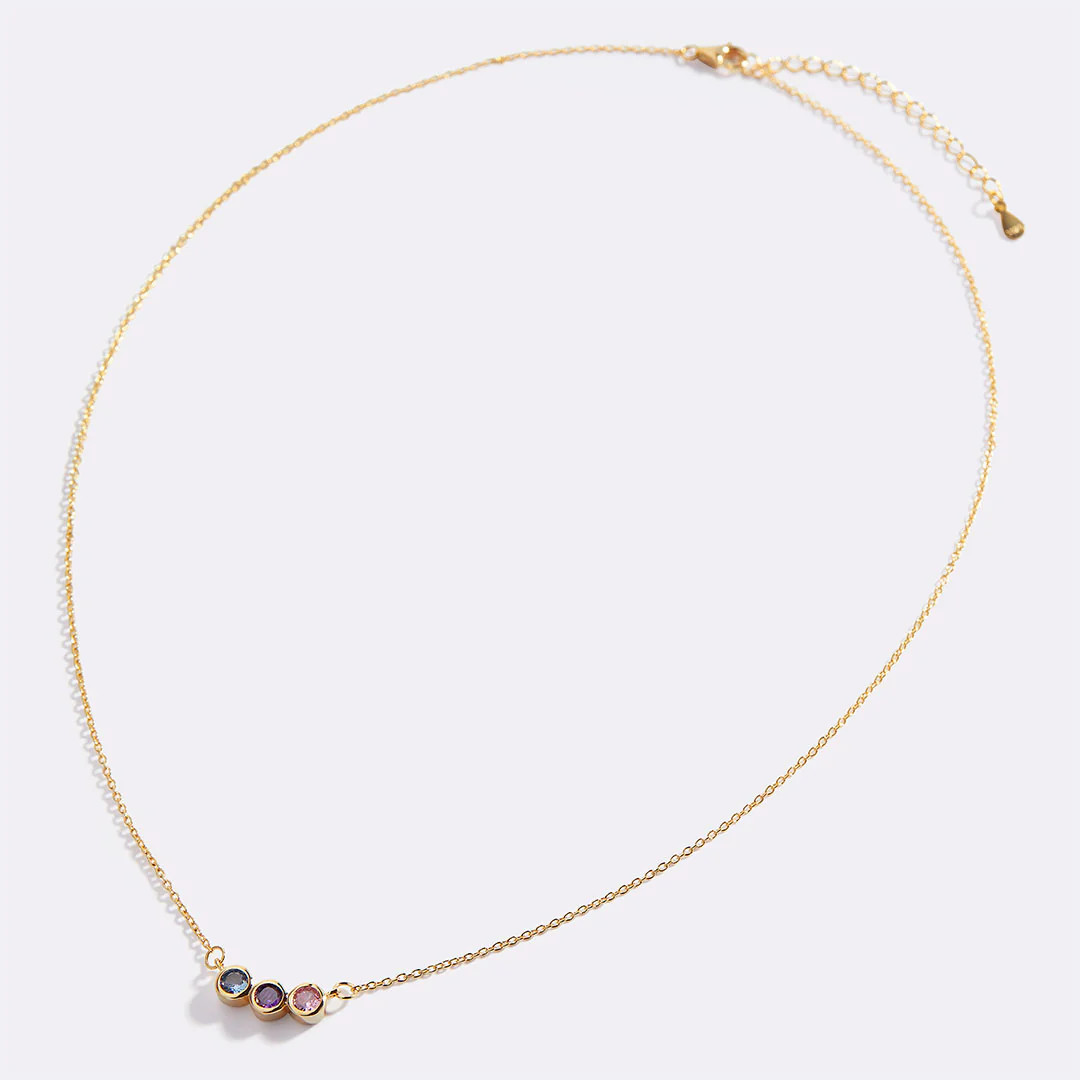 Dainty Family Birthstones Necklace | Mint & Lily