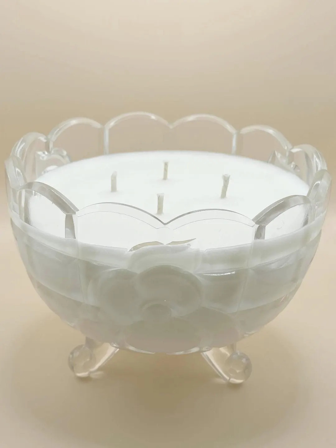 Vintage Crystal Footed Bowl Soy Candle - Lavender Scent | Etsy (US)