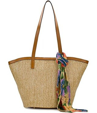 Patricia Nash Marconia Woven Raffia Scarf Tote Bag - Natural | Dillard's