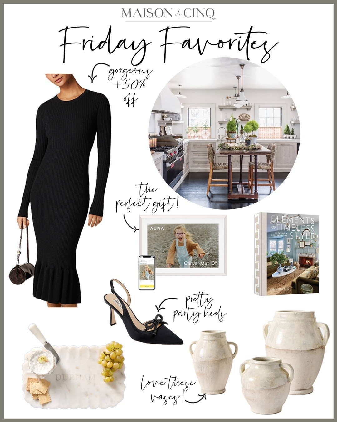 So many gift ideas on Friday Favorites today and they get there ON TIME!! Plus NYE outfit ideas!

Home decor, gifts for women, gifts for her, tech gifts, coffee table books, rustic vases, marble tray, hostess gifts, party dress, party outfit, heels, party tops, dressy tops 



#LTKGiftGuide #LTKFindsUnder50 #LTKFindsUnder100
