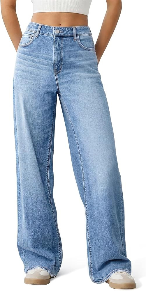 Women's Wide Leg Jeans High Waisted Baggy Straight Denim Pants | Amazon (US)