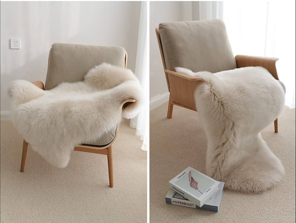 Linen Sheepskin Throw | Amazon (US)