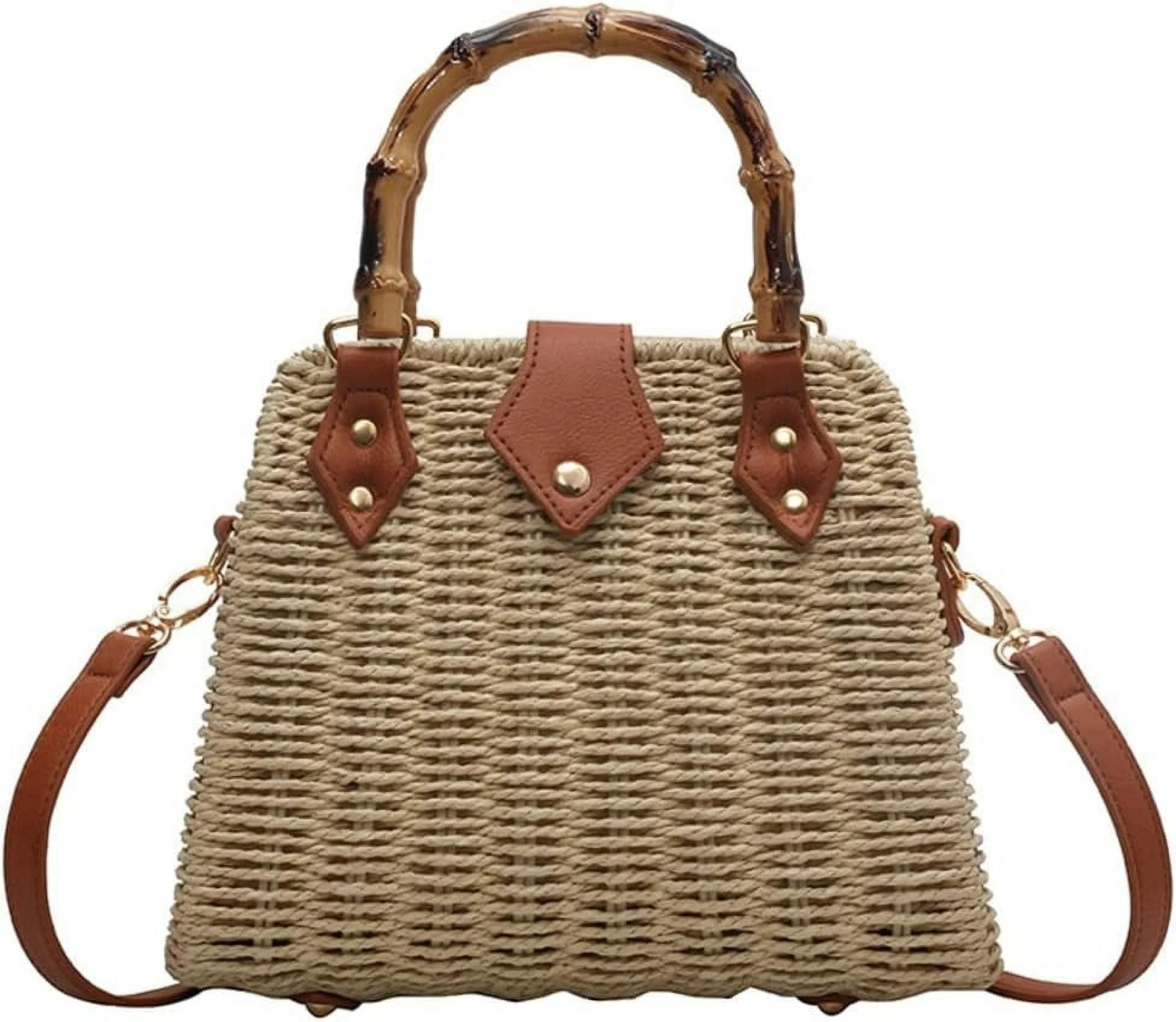 Municipal Women Straw Crossbody Bag Handwoven Basket Handbags Summer Beach Weave Shoulder Bag Bam... | Walmart (US)