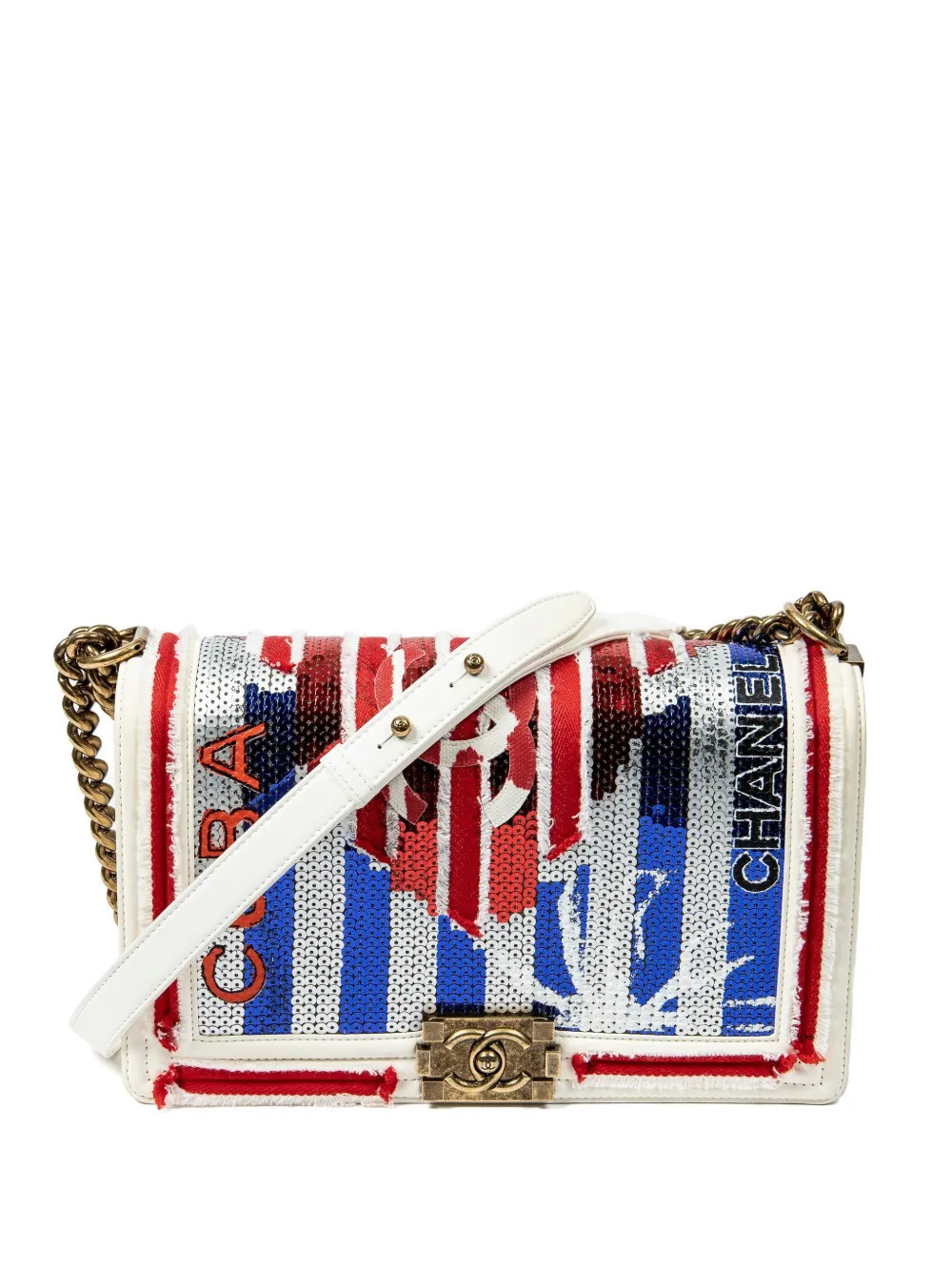 CHANEL Pre-Owned medium Boy Chanel Paris-Cuba shoulder bag - White | Farfetch Global