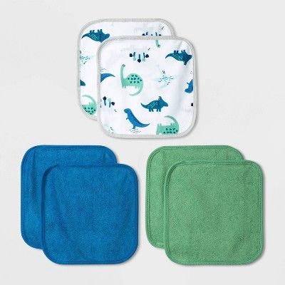Baby Boys' 6pk Dino Washcloth Set - Cloud Island™ Blue | Target