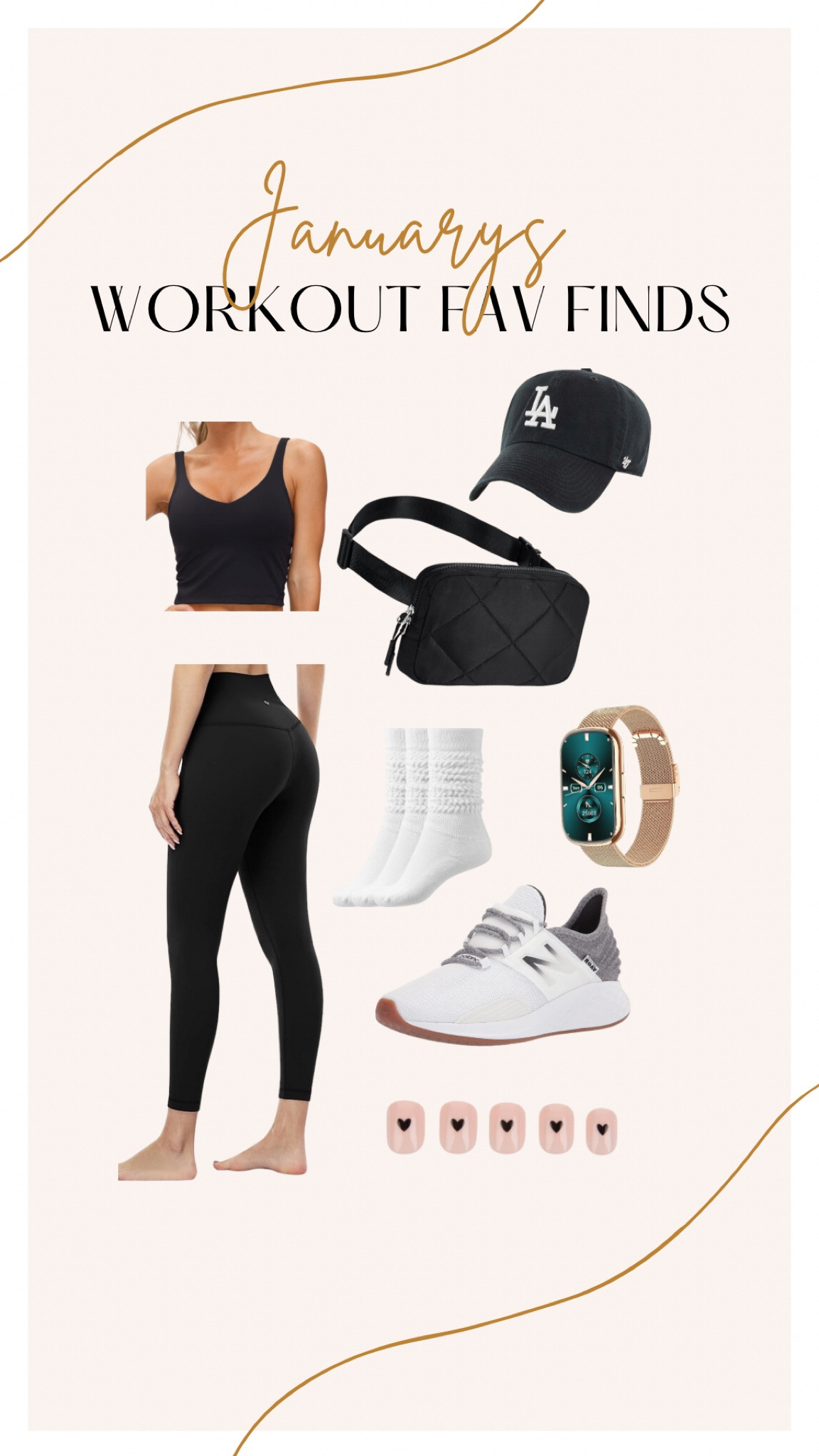 🖤 Black Heart Press Ons are in my IG bio. 2024 workout fits 🤌

#LTKtravel #LTKstyletip #LTKfitness