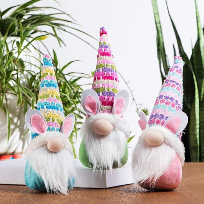 GMOEGEFT Handmade Easter Bunny Gnome, Swedish Gnome Plush Scandinavian Tomte, Spring Rabbit Holid... | Amazon (US)