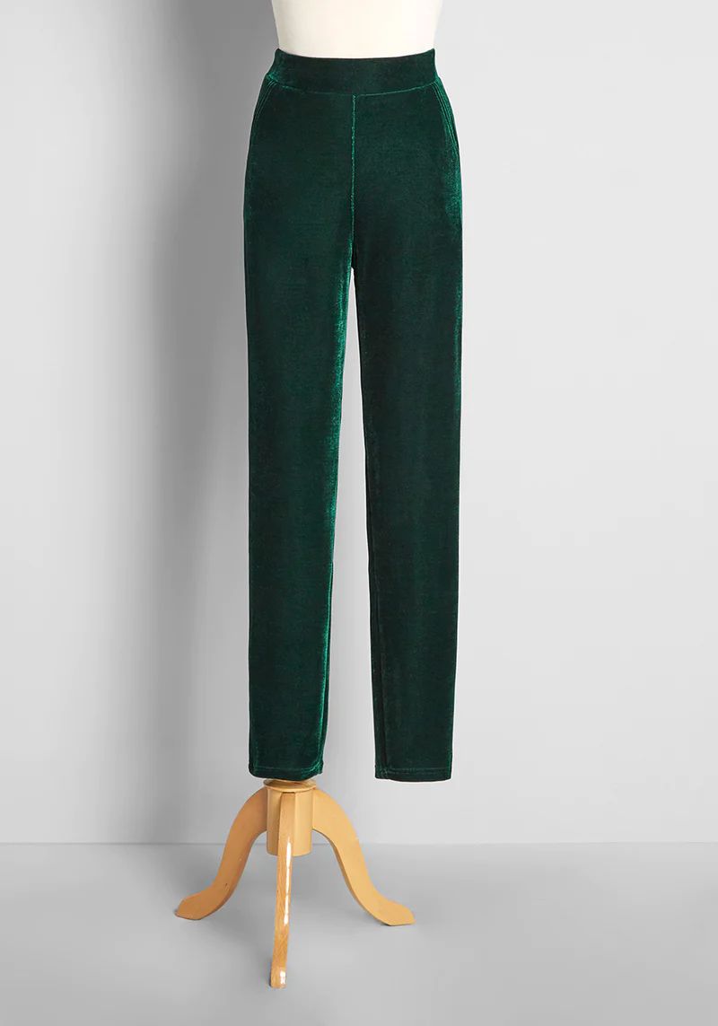 Keen For Green Velvet Skinny Pants | ModCloth