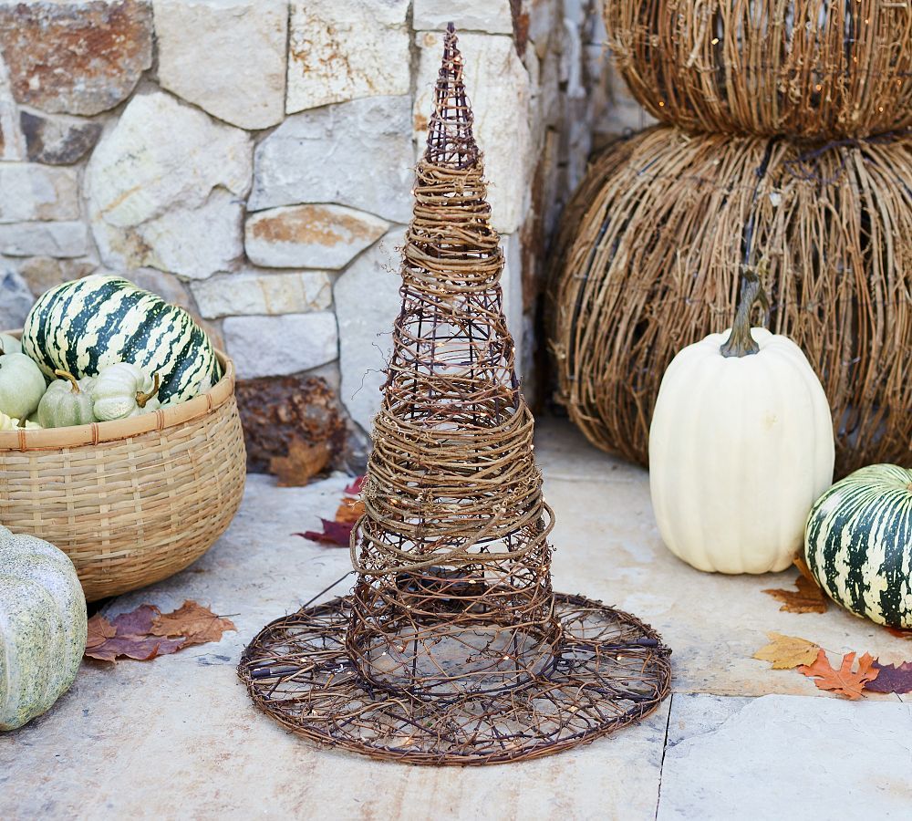 Lit Woven Witch Hat | Pottery Barn (US)