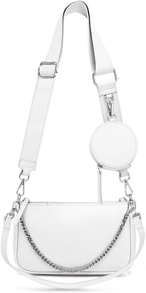 Women Multipurpose Crossbody Bags Small Shoulder Bag Fashion 3 in 1 Zip Handbags with Coin Purse | Amazon (US)
