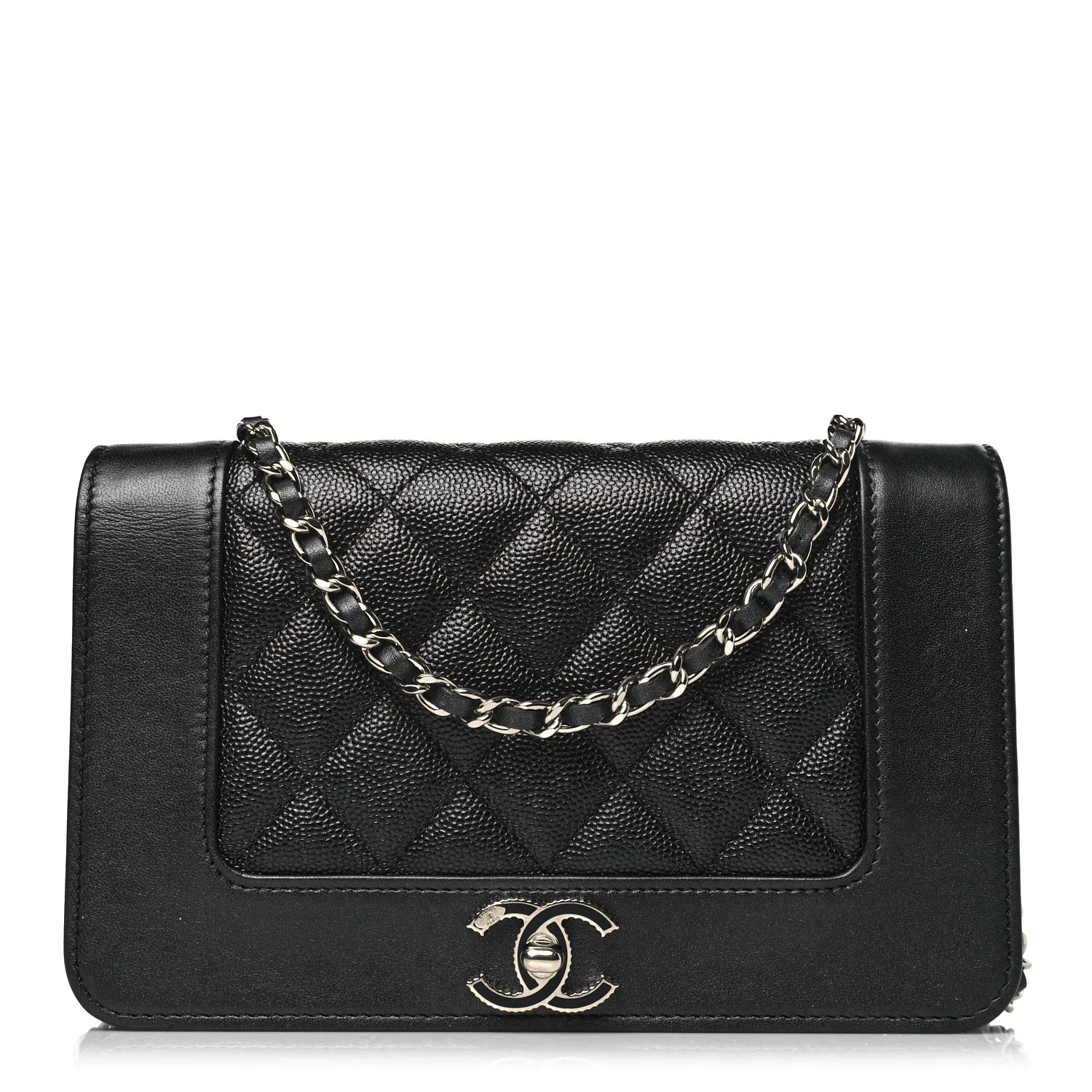Caviar Quilted Vintage Mademoiselle Wallet On Chain WOC Black | FASHIONPHILE (US)