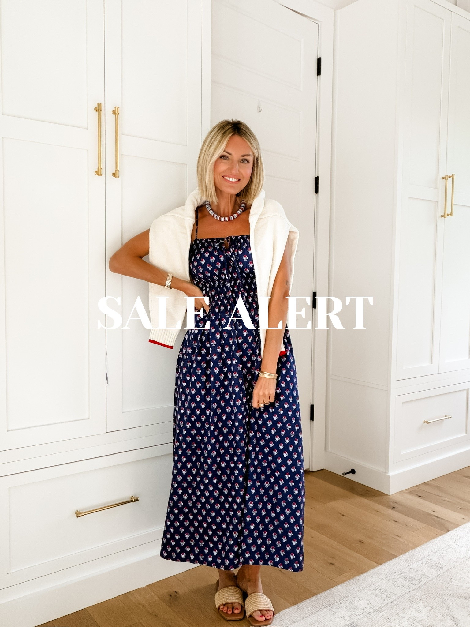 This navy maxi dress is so fun, I love the pattern! Also, it pairs perfectly with a white cardigan over the shoulders for an extra layer if needed. Cardigan, dress, and sandals all on sale now! Wearing S

Loverly grey, sale target circle days, women’s navy maxi pattern dress, casual daytime dress women, July 4th outfit inspo, affordable women’s fashion

#LTKSeasonal #LTKSaleAlert