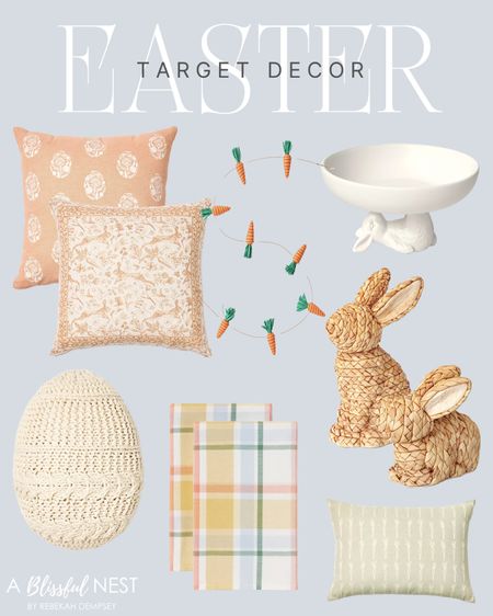 Affects me Raster decor from Target! Love the rattan bunnies, spring pillows, and plaid napkins. 
.
.
.
Easter tablescape, Easter table, Easter decor 


#LTKSeasonal #LTKfindsunder50 #LTKhome