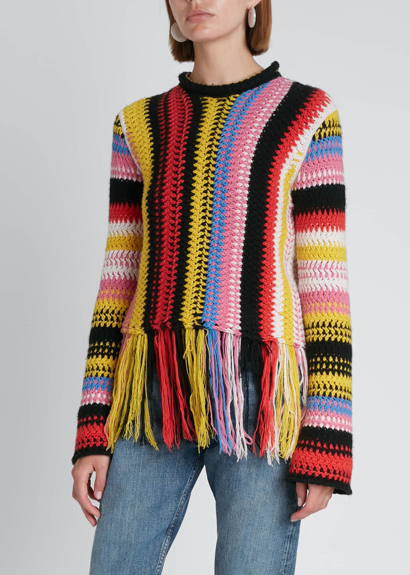 Chloe Cropped Cashmere-Wool Fringe Sweater | Bergdorf Goodman