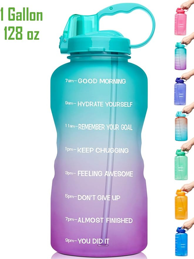 Venture Pal Large 1 Gallon/128 OZ (When Full) Motivational BPA Free Leakproof Water Bottle with S... | Amazon (US)