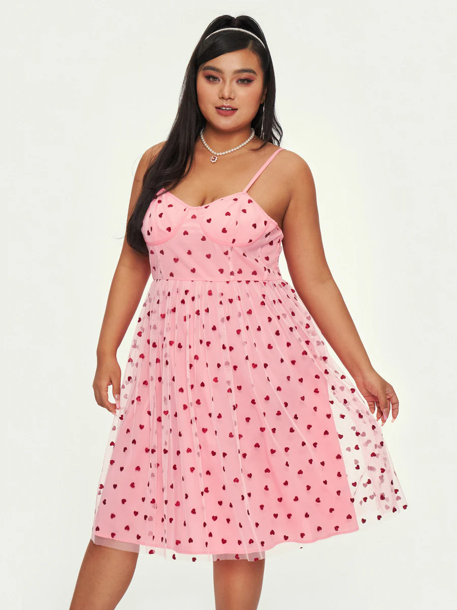 Curve & Plus Heart Corset Cami Dress | Cider