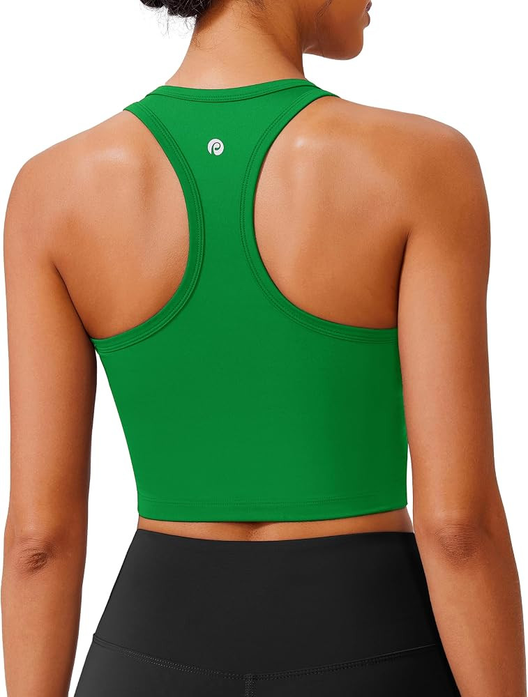 PINSPARK Sports Bra for Women Racerback Tank Tops Light Support Workout Top | Amazon (US)