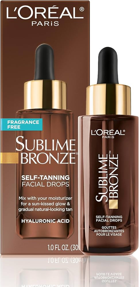 L'Oreal Paris Sublime Bronze Self Tanning Facial Drops with Hyaluronic Acid, Gradual Tan, Fragran... | Amazon (US)