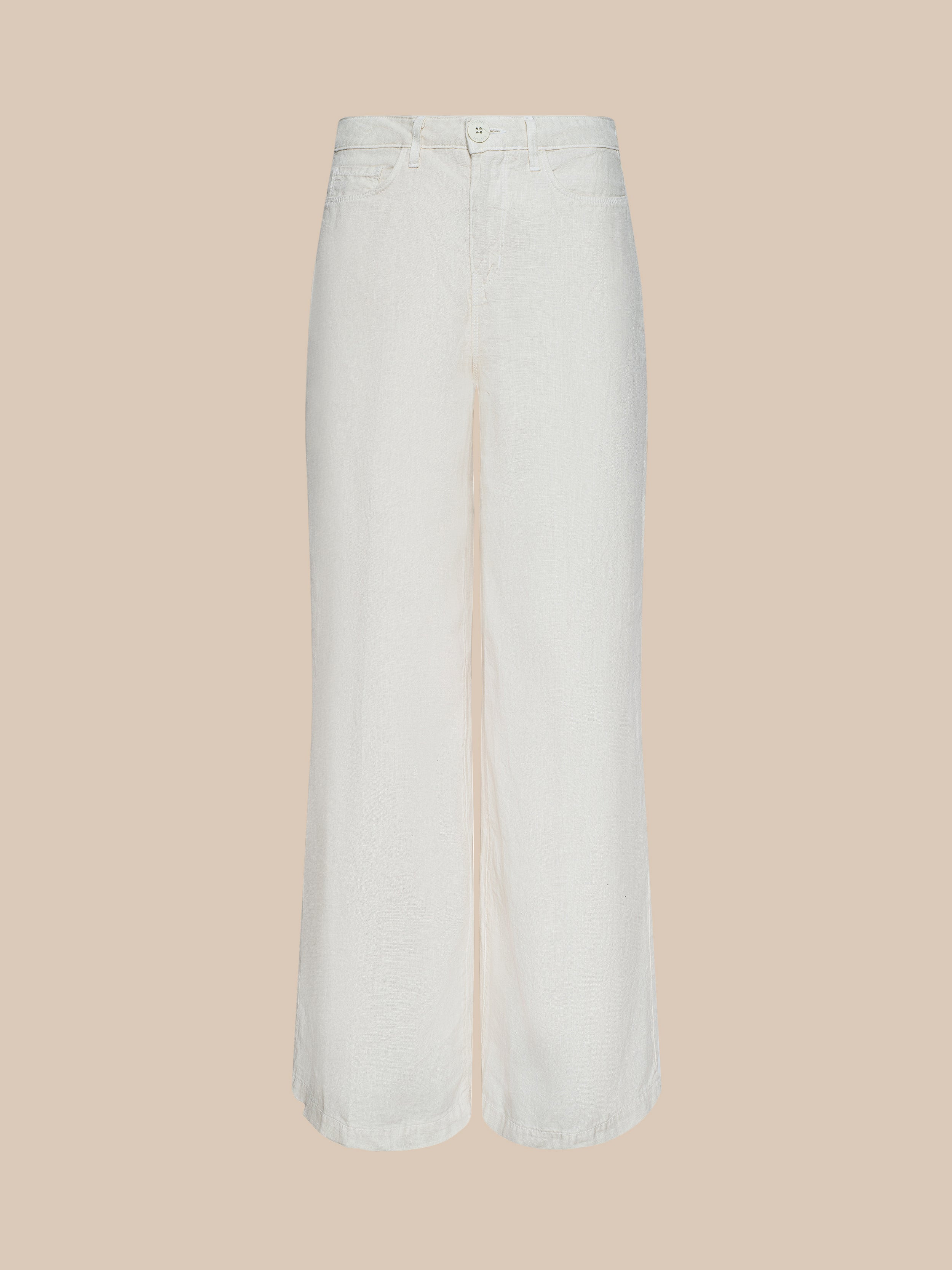 L'AGENCE Amara Linen Wide-Leg Pants In Vintage White | L'Agence