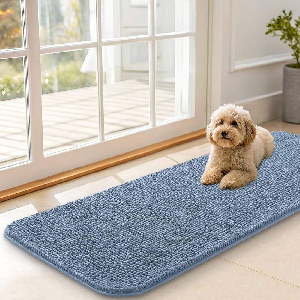 OLANLY Dog Door Mat for Muddy Paws 47x17, Absorbs Moisture and Dirt, Absorbent Non-Slip Washable ... | Amazon (US)