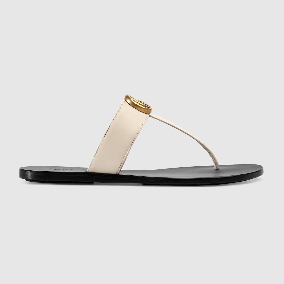 Leather thong sandal with Double G | Gucci (US)