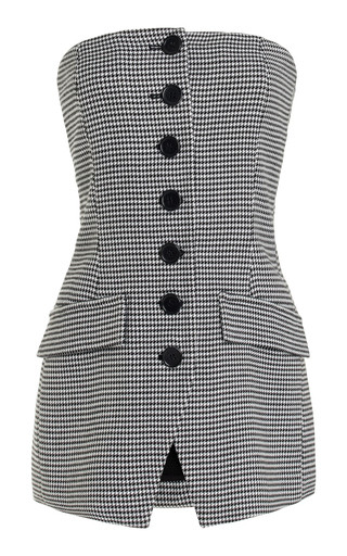 The Phoebe Houndstooth Twill Bustier Top | Moda Operandi (Global)