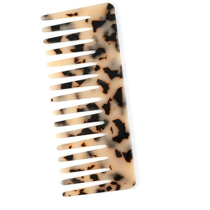 Hair Detangling Comb, Large Cellulose Acetate Wide Tooth Comb for Wet and Dry, Women's Thick Curl... | Amazon (US)