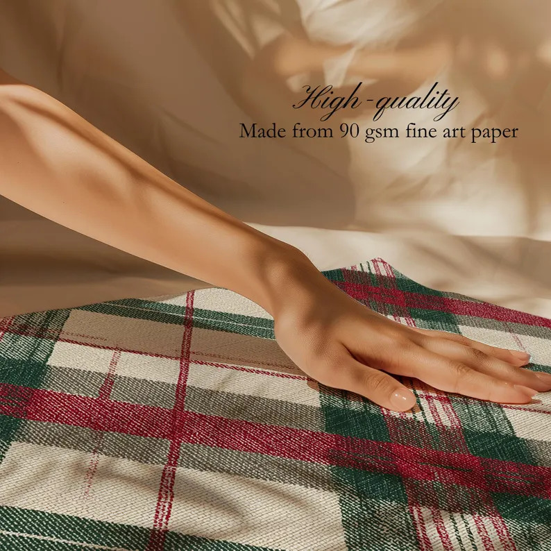 Festive Plaid Wrapping Paper, Christmas Tartan Gift Wrap Roll, Luxury Premium - Etsy | Etsy (US)