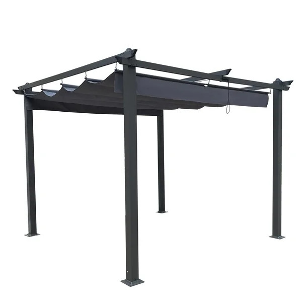 UBesGoo 10x10 Ft Outdoor Patio Retractable Pergola With Canopy Sunshelter Pergola for Gardens,Ter... | Walmart (US)