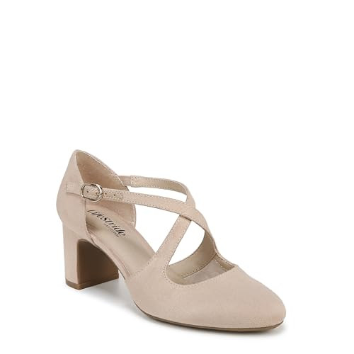 LifeStride Womens Tracy Strappy Block Heel Pump Tender Taupe Microfiber 10 M | Amazon (US)