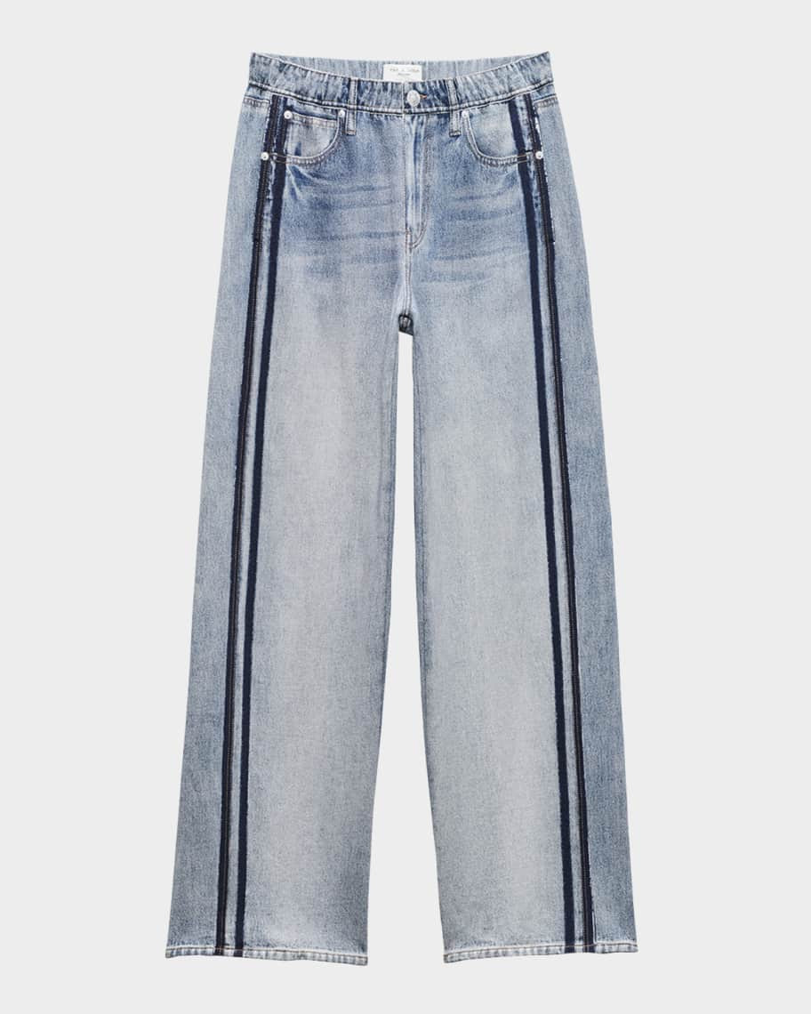 Rag & Bone Miramar Cotton-Terry Wide-Leg Track Pants | Neiman Marcus