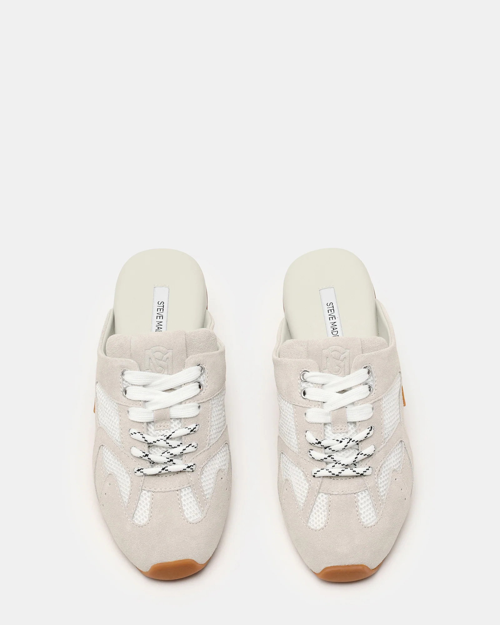 AZIEL MULE White Suede Low-Top Lace-Up Slip-On Women's Sneaker | Steve Madden (US)