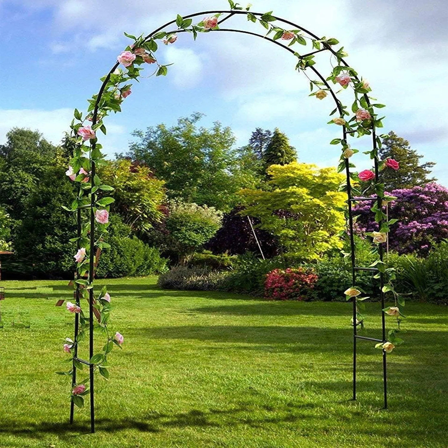 Cupar 94'' H x 55'' W Steel Arched Trellis | Wayfair North America