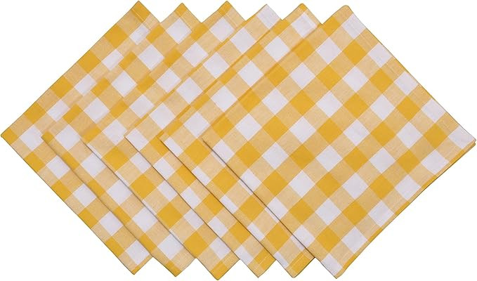 Yourtablecloth Buffalo Plaid 100% Cotton Cloth Checkered Dinner Table Napkins – Vibrant Colors ... | Amazon (US)